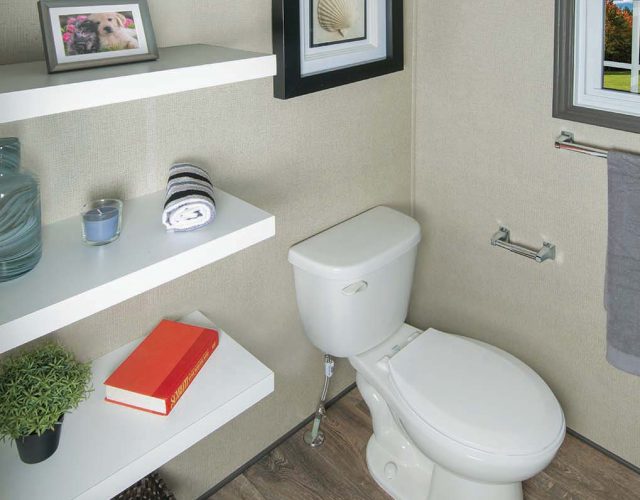 Northlander Escape All Season Park Model | Bathroom with Built in Storage