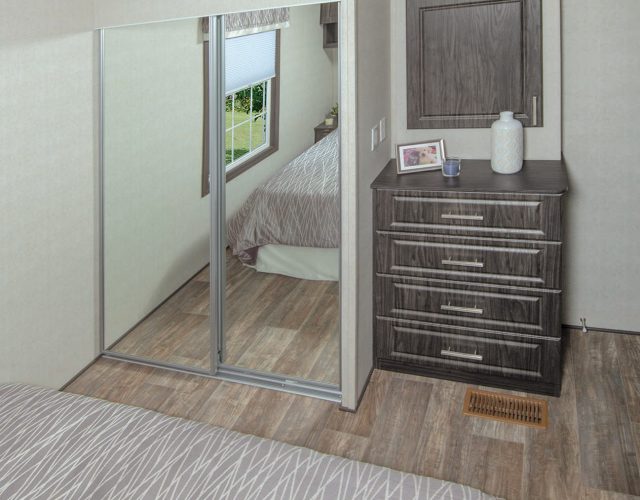 Northlander Escape Park Model | Bedroom Closet with Mirrors