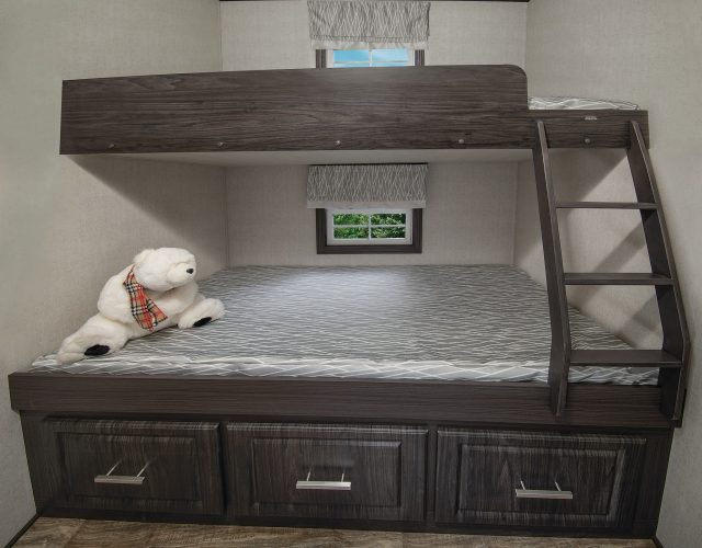 Northlander Escape Park Model | Second Bedroom features bunk beds for the kids